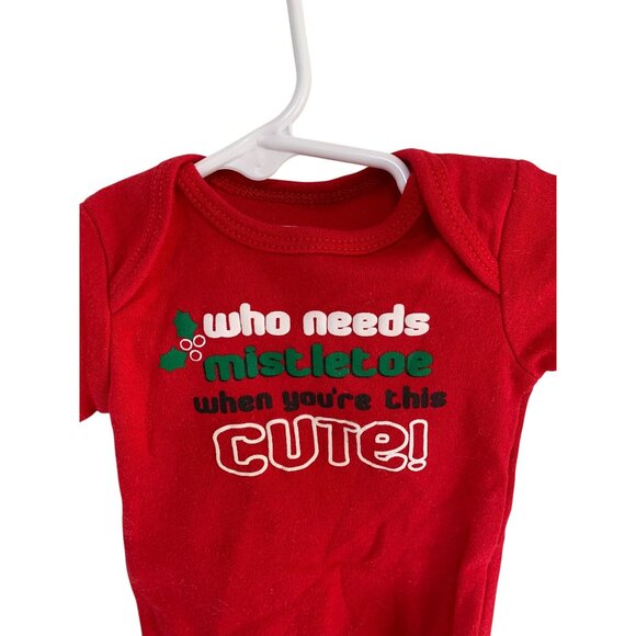 holiday time Infant Baby Size Newborn 1 pc Bodysuit Red Green Xmas Who Needs Mis - Picture 2 of 4